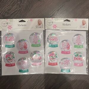 DOLLY PARTON Holiday Snowglobe Puffy stickers